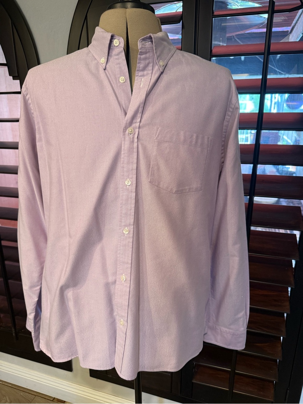 Brooks Brothers Red Fleece Oxford Shirt Mens XL Lavender Purple Button Down